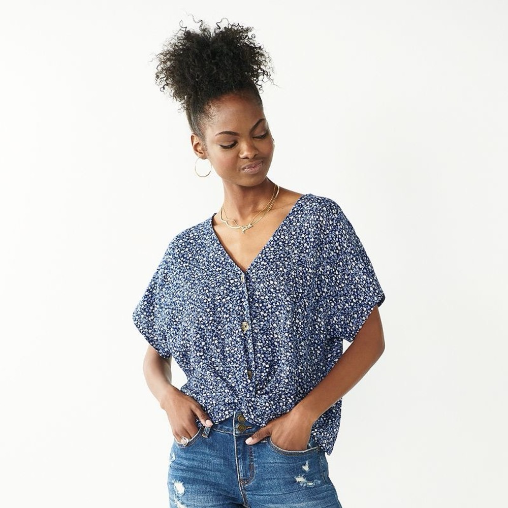 Short Sleeve Twist Front Top